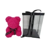 Dark Pink Decorative Teddy Bear in Clear Box, 34 cm
