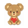Foil Balloon “Teddy Bear With Heart”, 24"