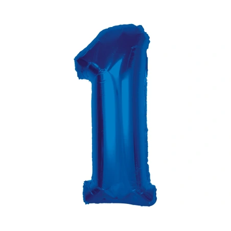 Foil Balloon Number “1”, 92 cm, Blue
