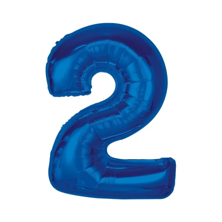 Foil Balloon Number “2”, 92 cm, Blue