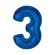 Foil Balloon Number “3”, 92 cm, Blue