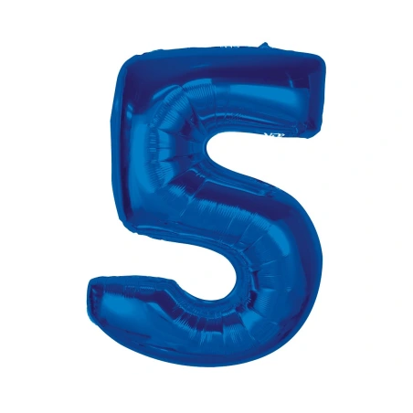 Foil Balloon Number “5”, 92 cm, Blue