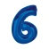 Folio balionas - skaičius „6“, 92 cm, mėlynos spalvos