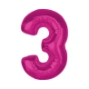 Foil Balloon Number “3”, 92 cm, Pink