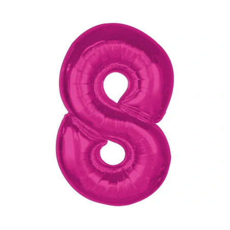 Foil Balloon Number “8”, 92 cm, Pink
