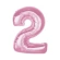 Foil Balloon - Number "2", 92 cm, Light Pink