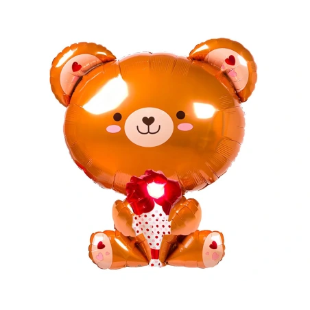 Folio balionas „Meškiukas su gėle“, 51×48 cm