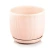 Ceramic Planter with Saucer, 20×18 cm, Matte Pink