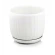 Ceramic Planter with Saucer, 14×12 cm, White