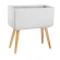 Rectangular Ceramic Planter on Wooden Legs, 50×24×51 cm