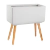 Rectangular Ceramic Planter on Wooden Legs, 50×24×51 cm