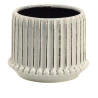 Ceramic Flower Pot, 13×14 cm, Light Grey With Brown Stripes