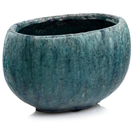 Keraminis vazonas, 22×15×14 cm, turkio spalvos