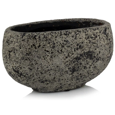 Keraminis vazonas, 27×16×15 cm, grafito spalvos