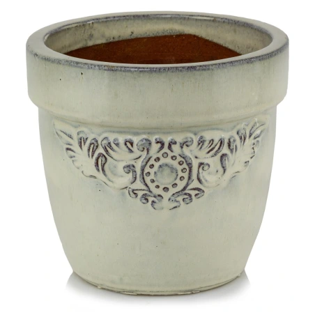 Ceramic Flower Pot, kreminės spalvos