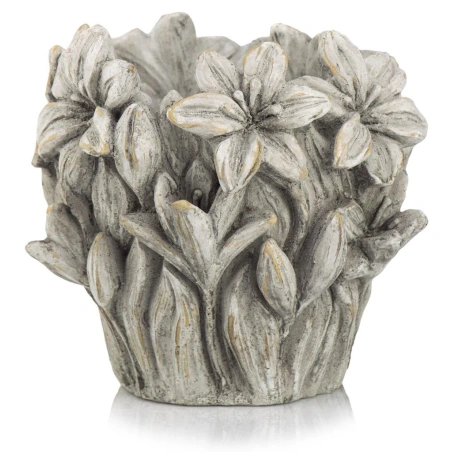 Ceramic Flower Pot, Gray Color