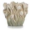 Ceramic Flower Pot, 21×17 cm, Cream Color
