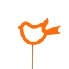 Bird, 8 cm, On 50 cm Stick, Orange Color, FSC*