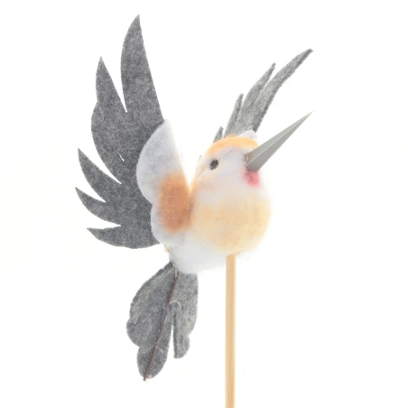 Bird, 10 cm, On 50 cm Stick, Orange Color