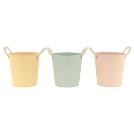 Galvanized Flowerpot, Ø 18.1×14.2×H 16.5 cm