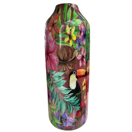 Vāze ar ziedu rakstu, 34 cm