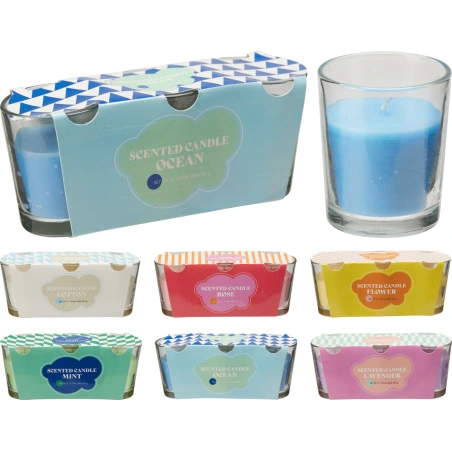 Scented Candles in Glass Container, 5×6 cm, 1 Pack - 3 Pieces