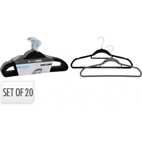 Clothes Hangers (Felt Base) Set, 1 Pack - 20 Pieces