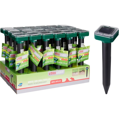 Solar Rechargeable Vole and Mole Repeller, 6×6× H 25 cm