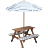 Kids Picnic Table and Umbrella, 75×75×50 cm