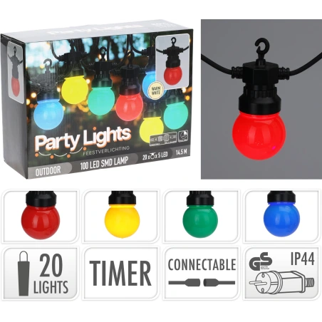 Colored LED String Lights G50, 20 pcs