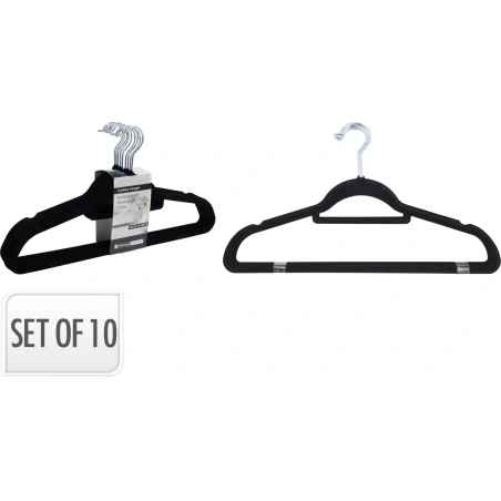 Clothes Hanger Set (Felt Base), 1 pack - 10 pcs