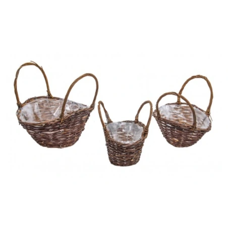 Krepšiai–rankinės, 1 kompl. - 3 vnt. -28×30×33 cm, 24×25×27 cm, 21×20×20 cm