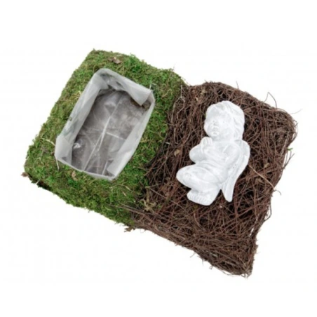 Vazonas - knyga iš samanų ir vytelių, 27×17×6 cm