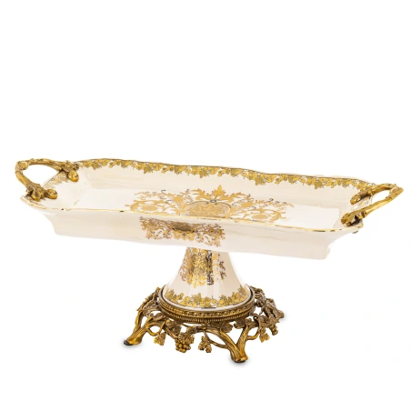 Decorative Tray With Stand, 18×43×18 cm