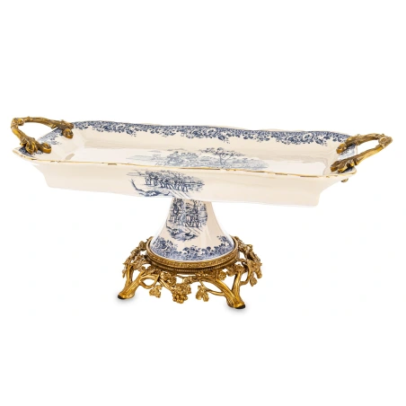 Decorative Tray With Stand, 18×43×18 cm