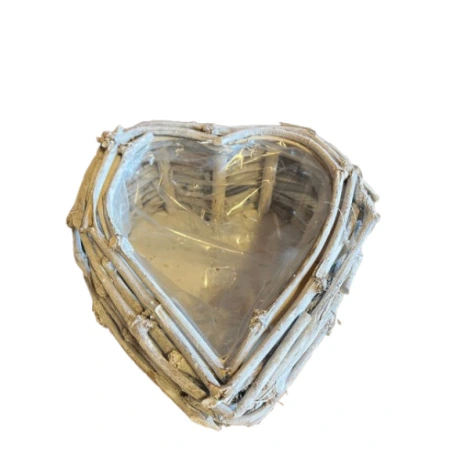 Wicker "Heart" Planter, 24×24 cm