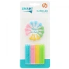 Candles – 4 Colors, 6 cm, 1 Pack - 24 Candles and 12 Holders