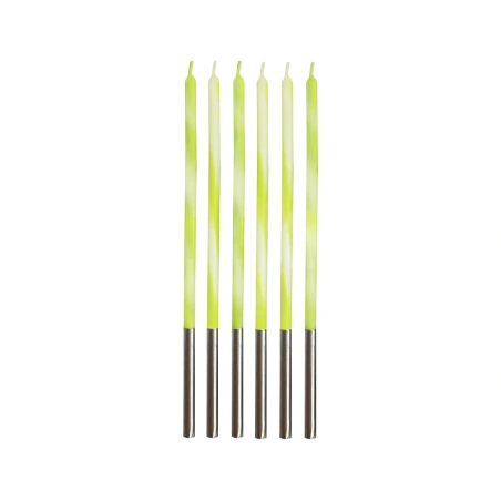 Birthday Candles, 4.5×4.5×150 mm, Lime Green Color, 1 Pack - 6 pcs.