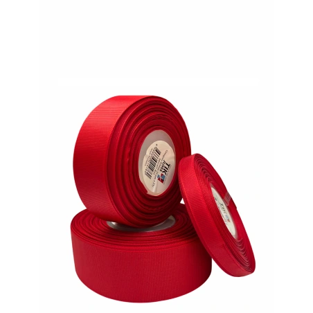 Polyester Grosgrain Ribbon, 25 y (~23 m), Red