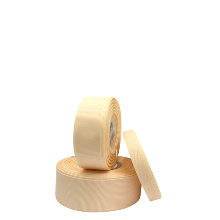 Polyester Grosgrain Ribbon, 25 y (~23 m), Cream-Colored