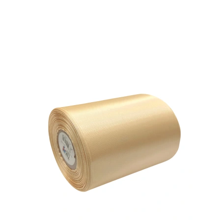 Vienpusēja satīna lente, 100 mm × 35 yd (~32 m), krēmkrāsā