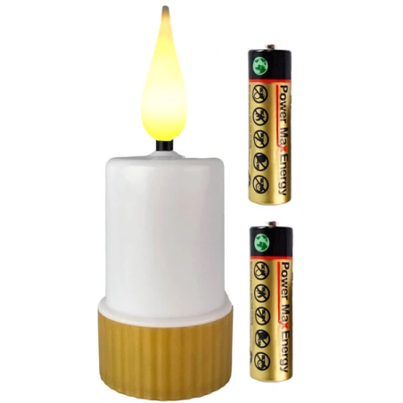 LED ieliktnis ar baterijām (2×R6) uz zelta krāsas pamatnes, 10,5 × 3,8 cm