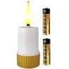 LED Insert with Batteries (2×R6) on Gold Base, 10.5 × 3.8 cm