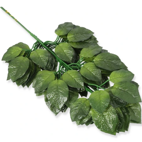 Artificial Rose Leaves on Stem, H 56 cm