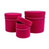 Velvet Boxes, 20 / 18 / 13 cm, Amaranth, 1 Set - 3 Pcs.