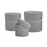 Velvet Boxes, 20 / 18 / 13 cm, Gray, 1 Set - 3 Pcs.