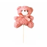 Lācītis, 8 cm, rozā krāsā, uz 25 cm kociņa