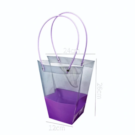 Purple Transparent Gift Bag, 24×12×26 cm