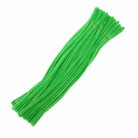 Šenilo vielos strypeliai, 30 cm, žalios spalvos, 1 pak. - 100 vnt.