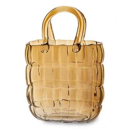 Glass Handbag Vase, 27×19×11.5 cm